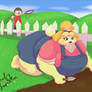 Isabelle spends some time in garden
