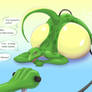 Round lizard is posing