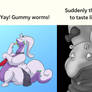 Pearl tries to enjoy her snacks