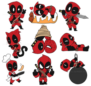 Chibi Deadpool Stickers