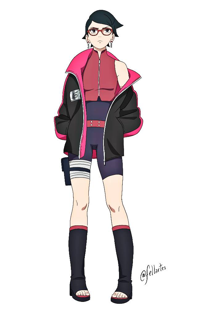 Sarada Uchiha timeskip design by me by Uzimaho13 on DeviantArt