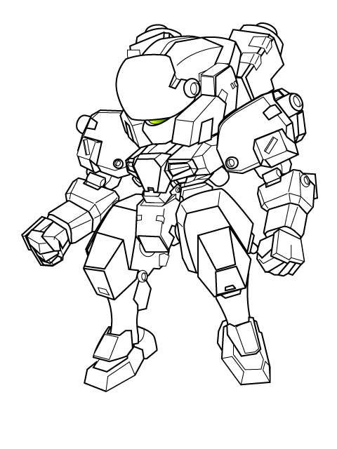 mecha 1 lineart