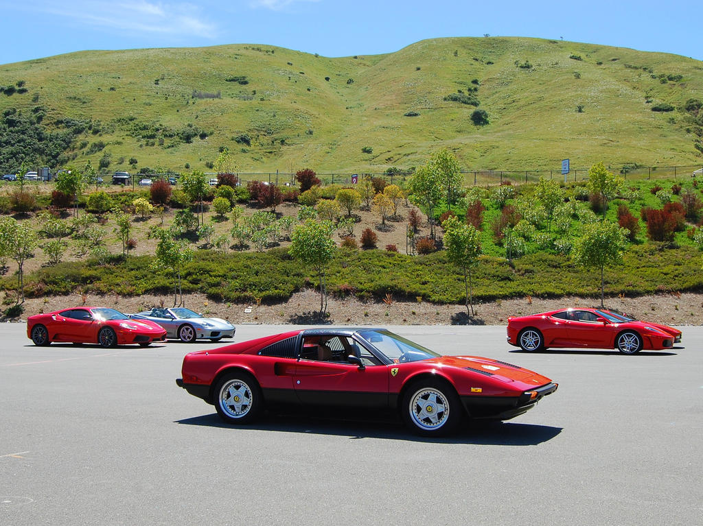 red and black Ferrari 308 F430