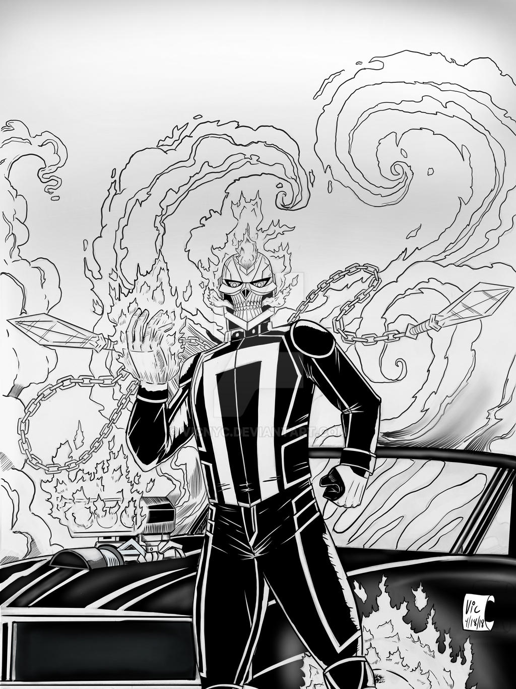 Robbie Reyes Ghost Rider (Digitally Inked) by Vicnyc on DeviantArt