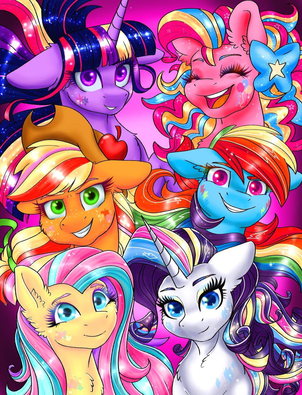 Six Manyane Mane Six Portrait by Tillie-TMB on DeviantArt