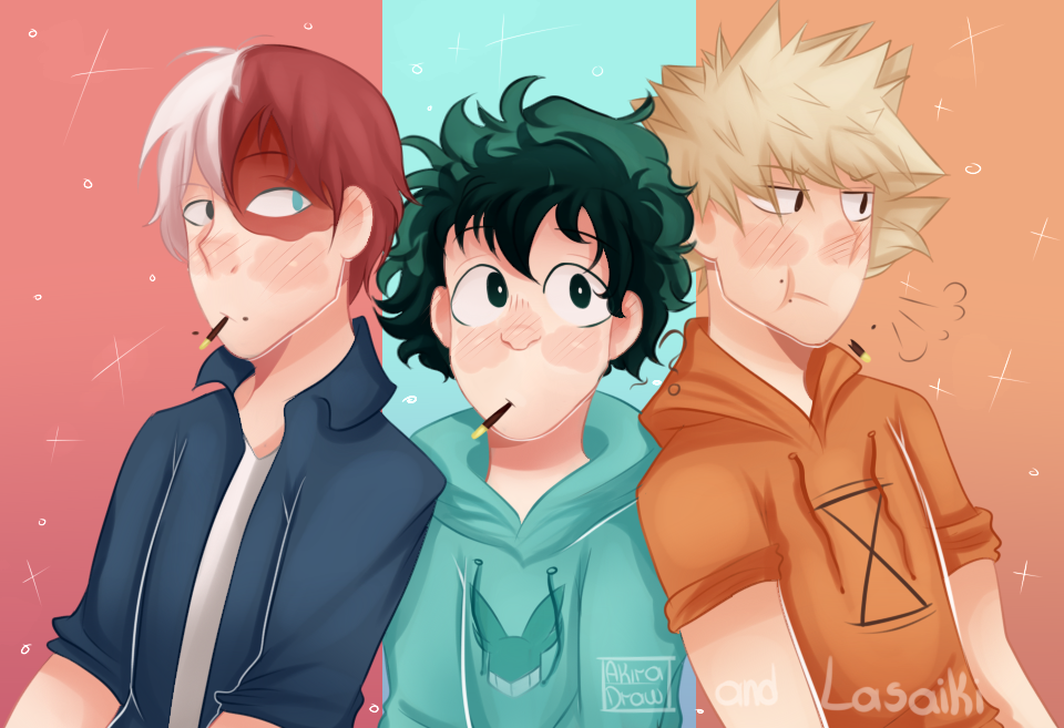 todoroki, Midoriya y Bakugou (collab)