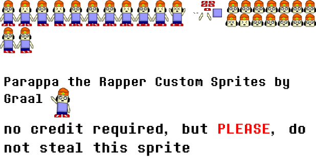 The Spriters Resource - Full Sheet View - PaRappa the Rapper - PaRappa  (Full Tank)