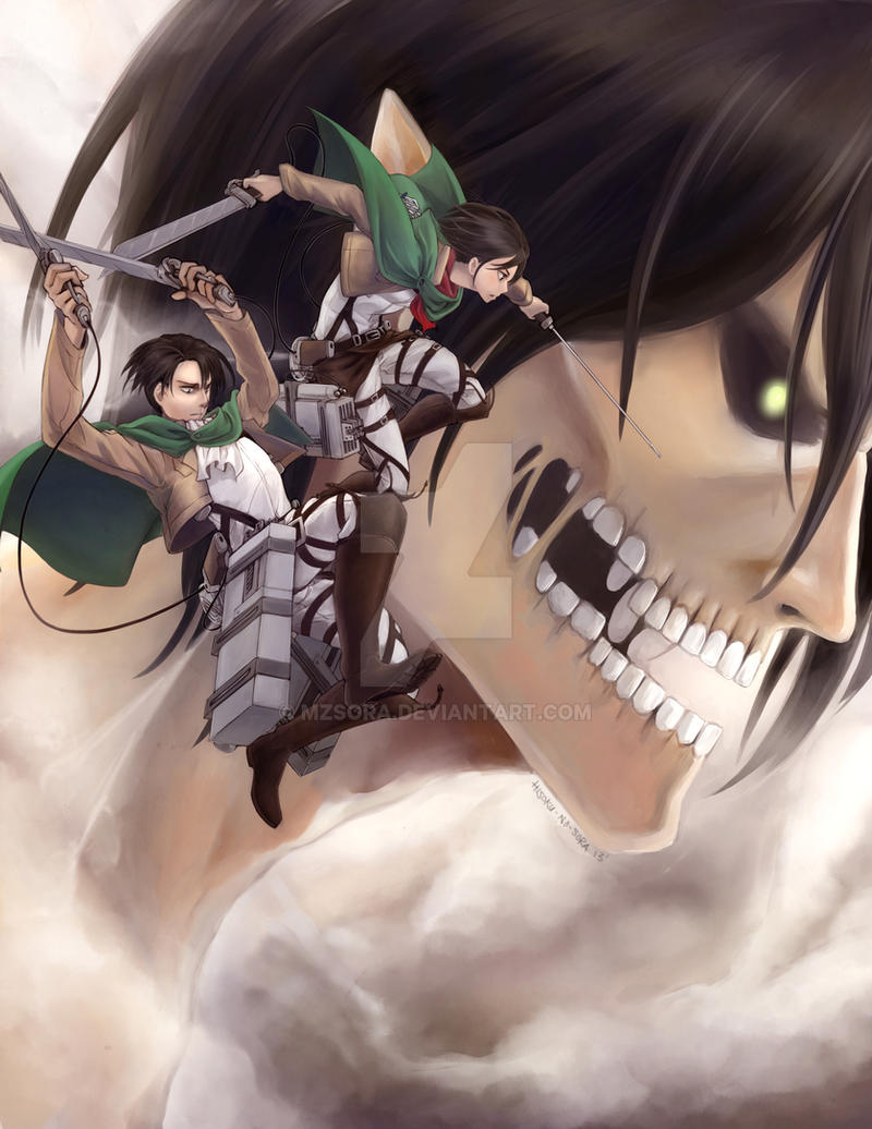 Shingeki no Kyojin: Levi, Mikasa, Eren