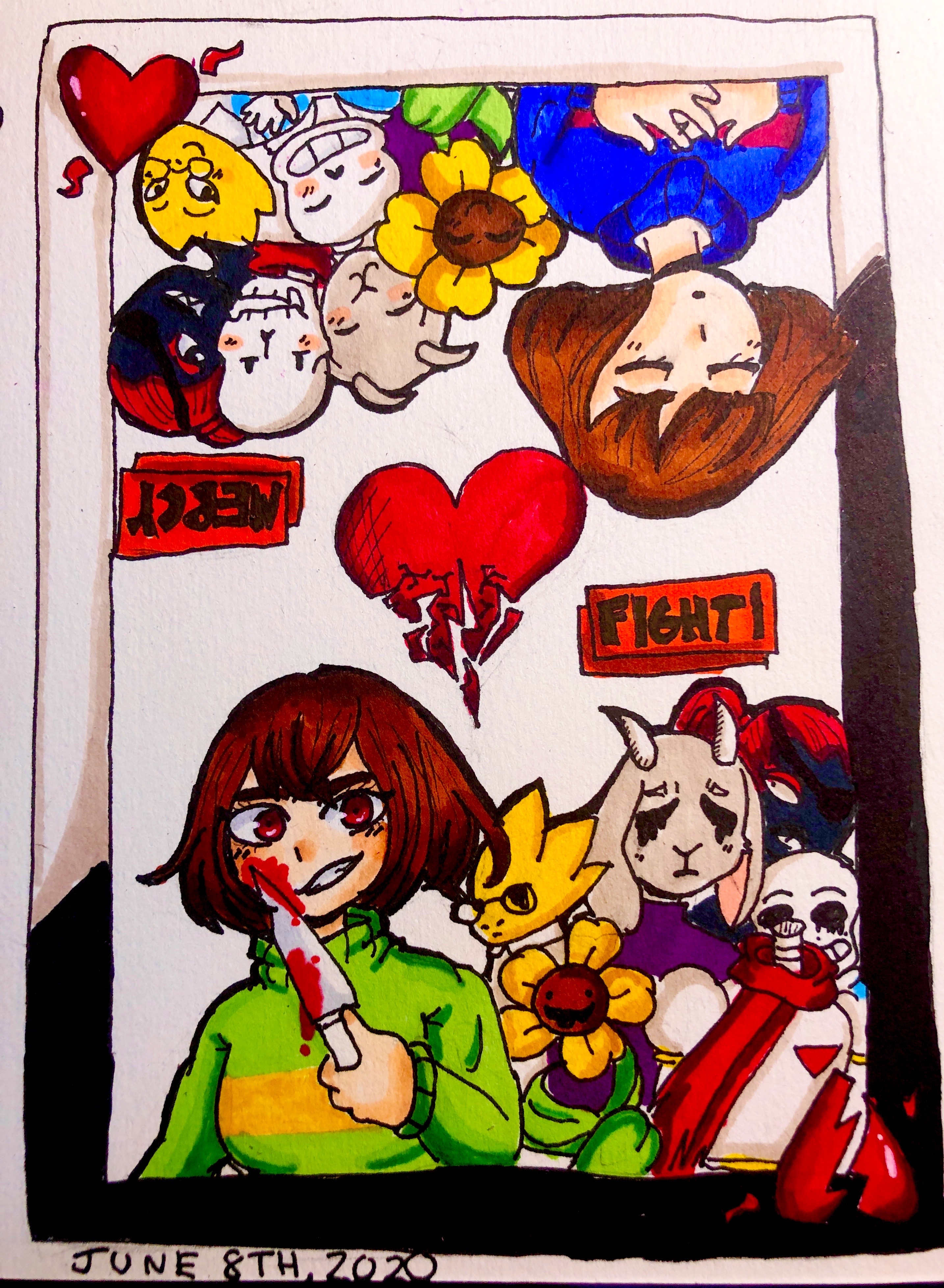 Sans and Chara fighting  Greeting Card for Sale by QuirkyTaco