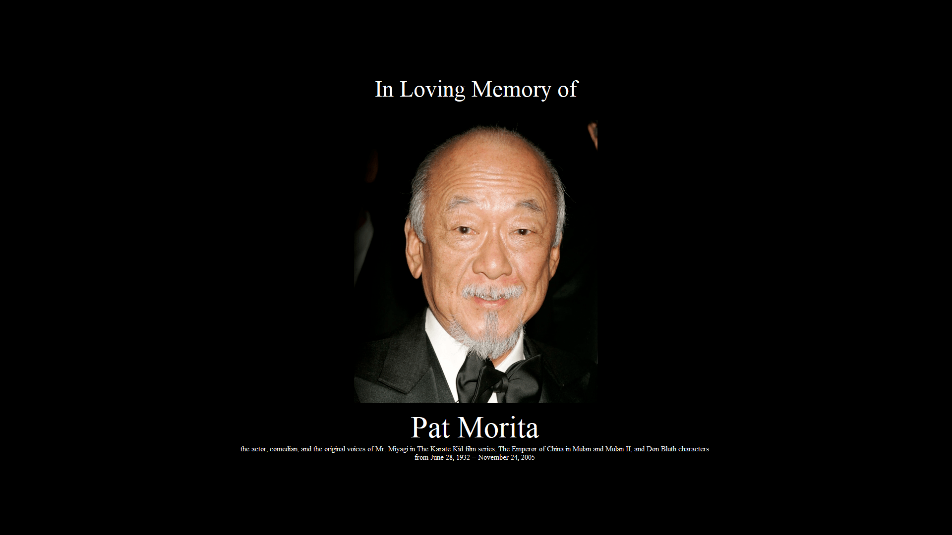 In Loving Memory of Pat Morita by Blakeharris02 on DeviantArt