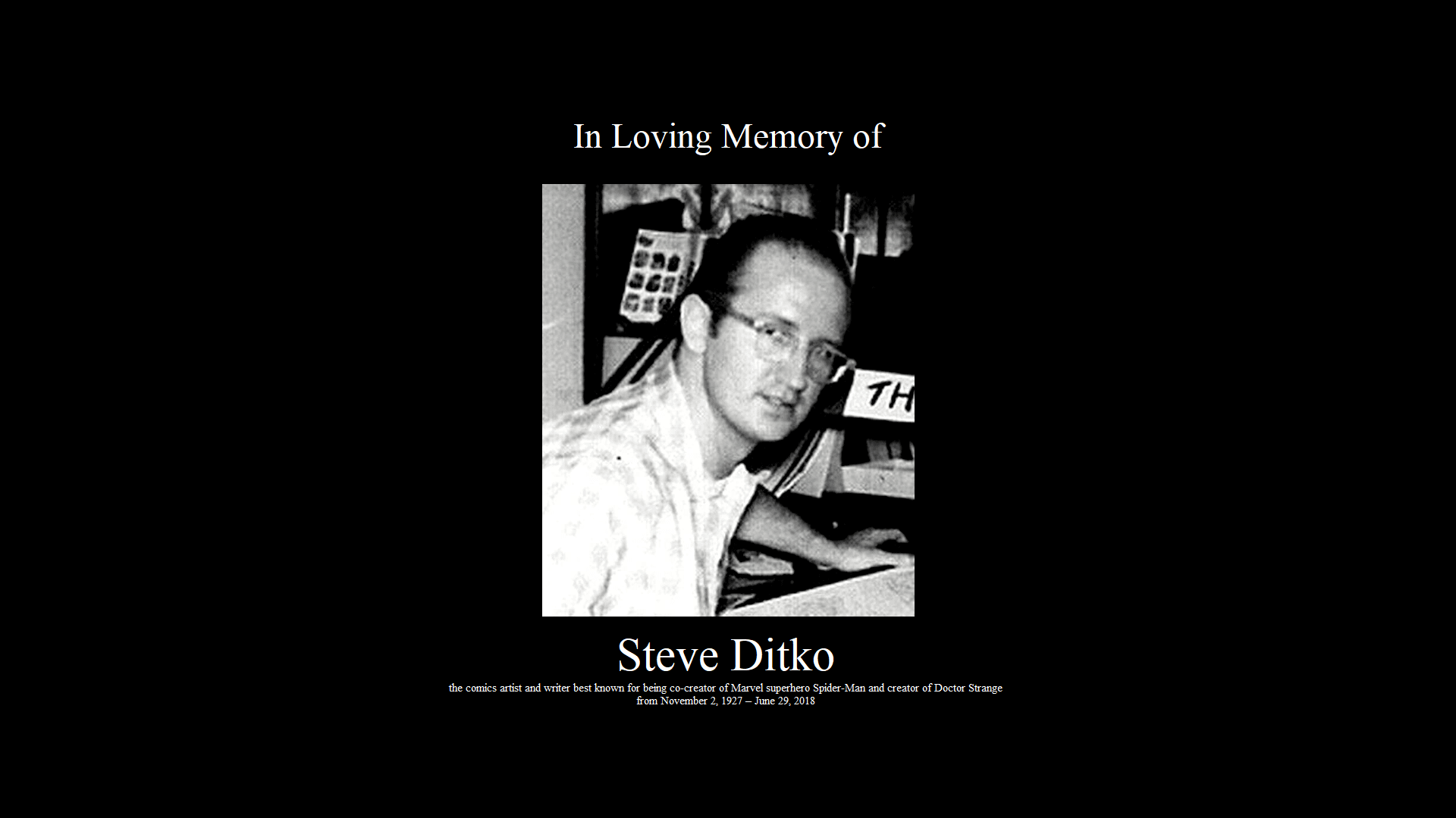 Memory Steve In Loving Memory of Steve Ditko by Blakeharris02 on DeviantArt