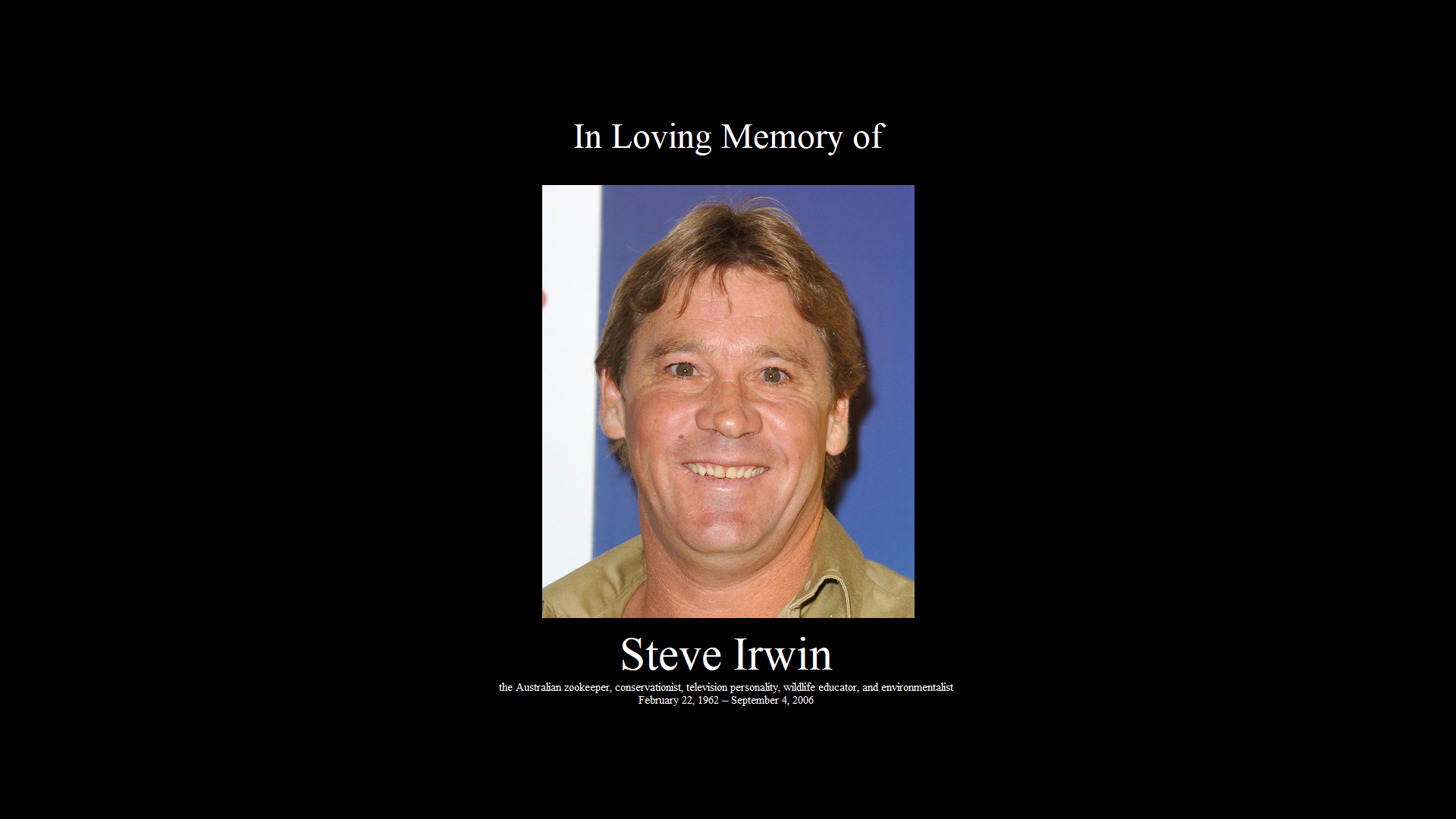Memory Steve In Loving Memory of Steve Irwin by Blakeharris02 on DeviantArt