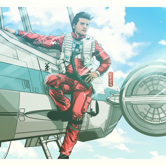 Poe Dameron  XWing Manga Anime Style