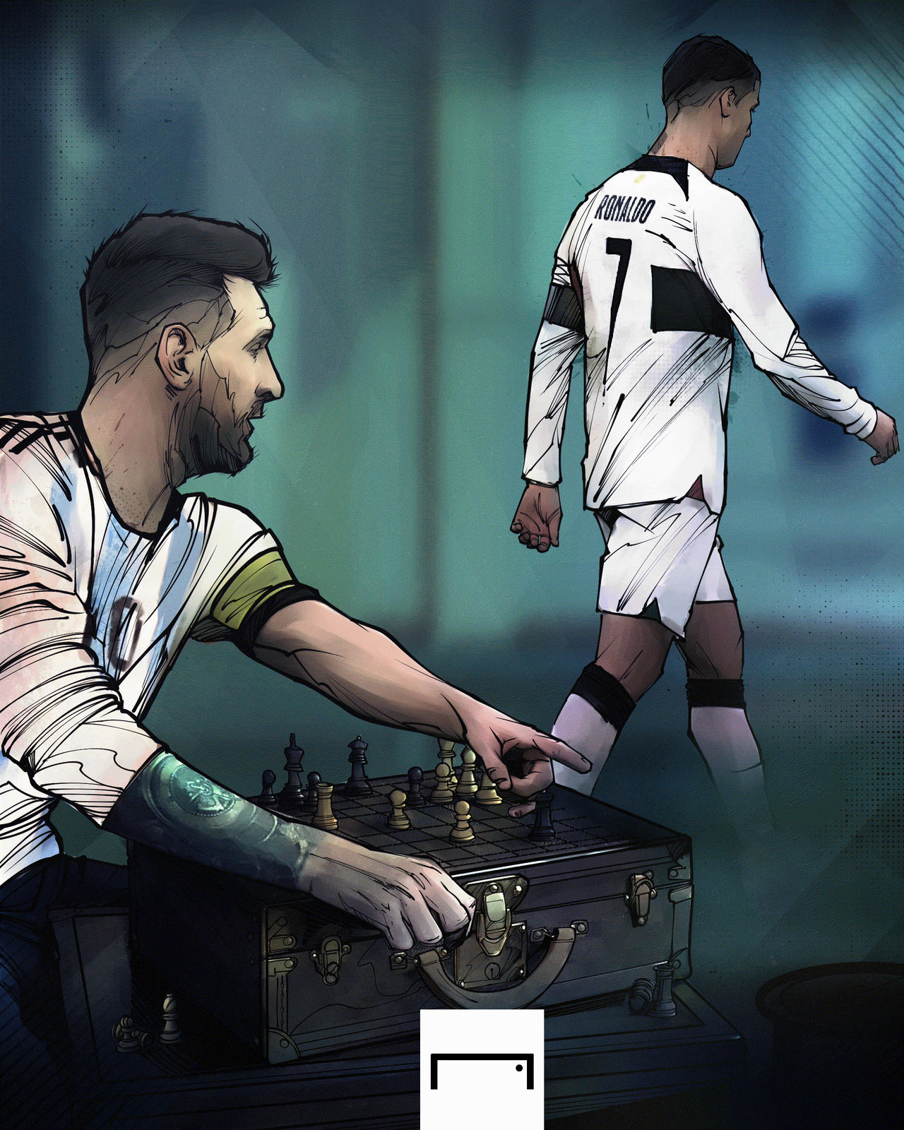 Ronaldo and Messi playing chess by marmadcreative on DeviantArt