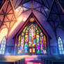 Church with Stain glass window