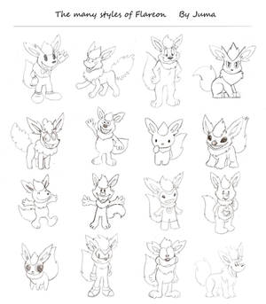 The many styles of Flareon