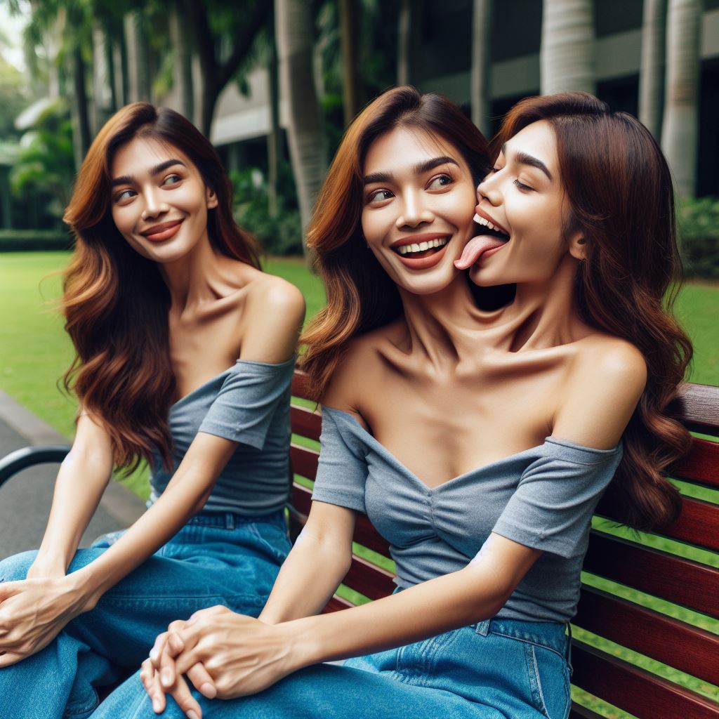 two headed lady in love with herself by anonymouse2345 on DeviantArt