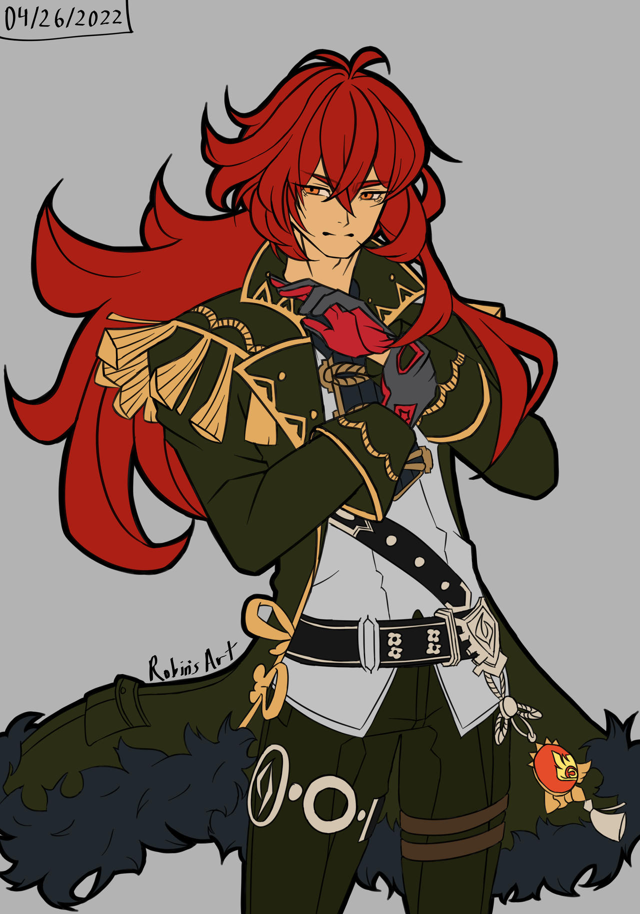 Diluc Official Art Redraw Lineart And Flat Colors by robinsart5612 on ...