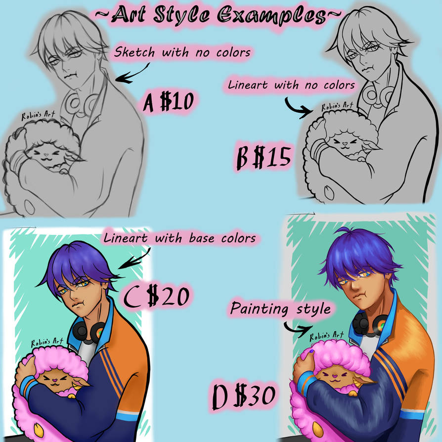 New Art Styles Examples! by robinsart5612 on DeviantArt