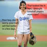 Aubrey Plaza baseball ballbust caption