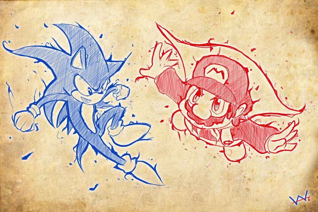 Sonic vs. Mario by JesusAcHe on DeviantArt