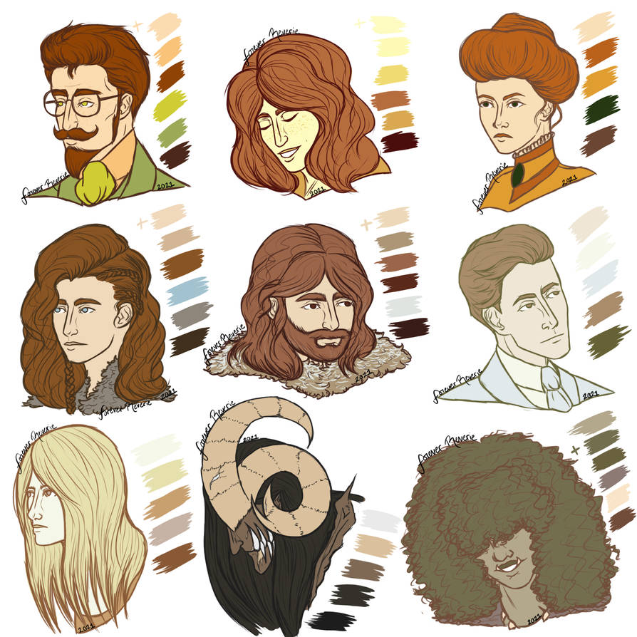 OC Color Palette Sketches by forever-reverie on DeviantArt