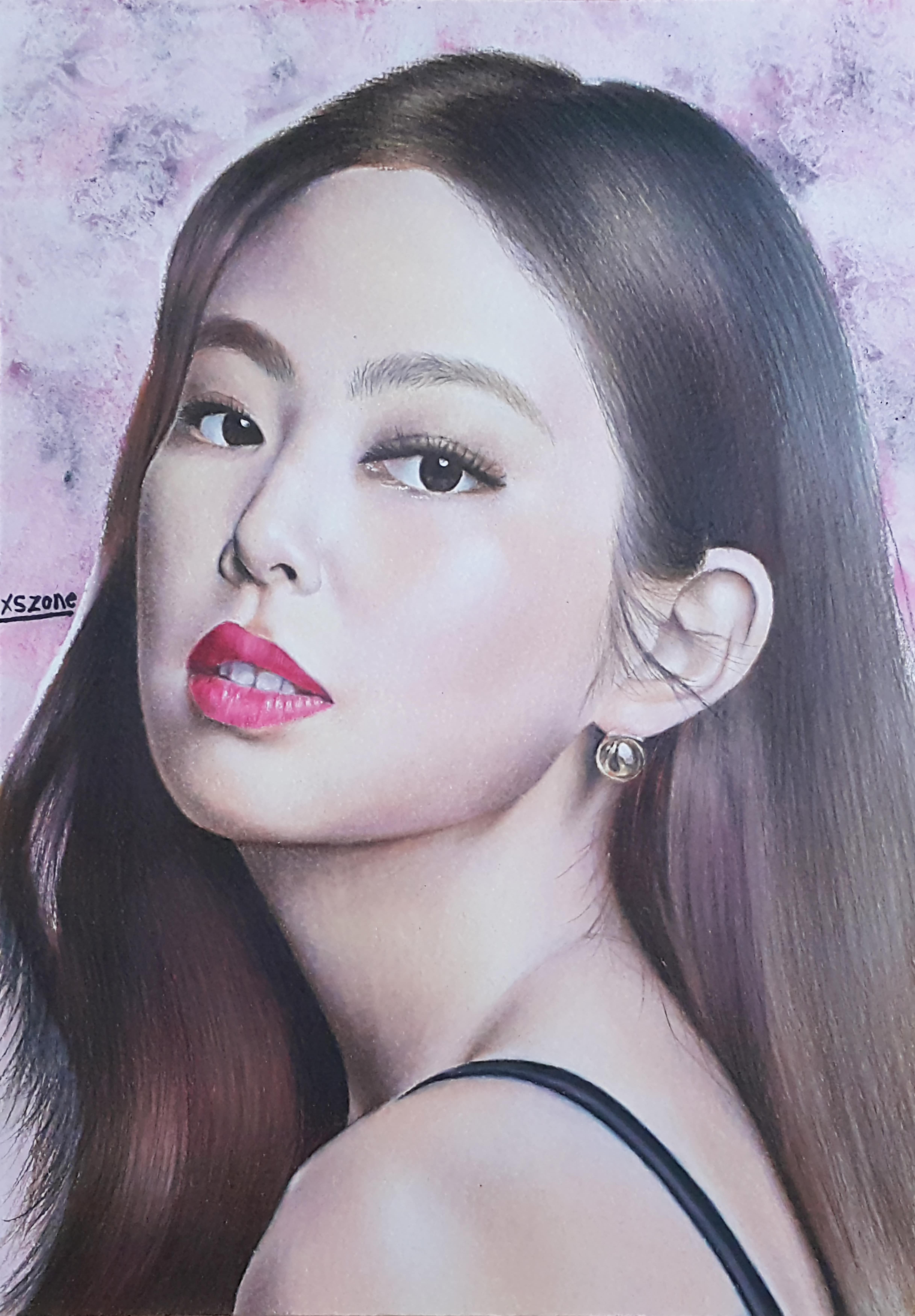 BLACKPINK Jennie Coloured Pencil Drawing Xszone by EliNozomi on DeviantArt