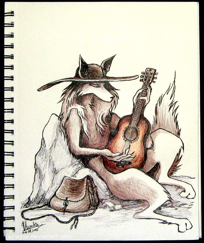 Inktober Day 28: Vagabond Coyote