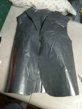 Duct Tape Tuxedo in progress