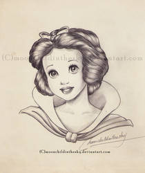 Snow White Portrait BnW