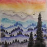 Mountains with fir trees