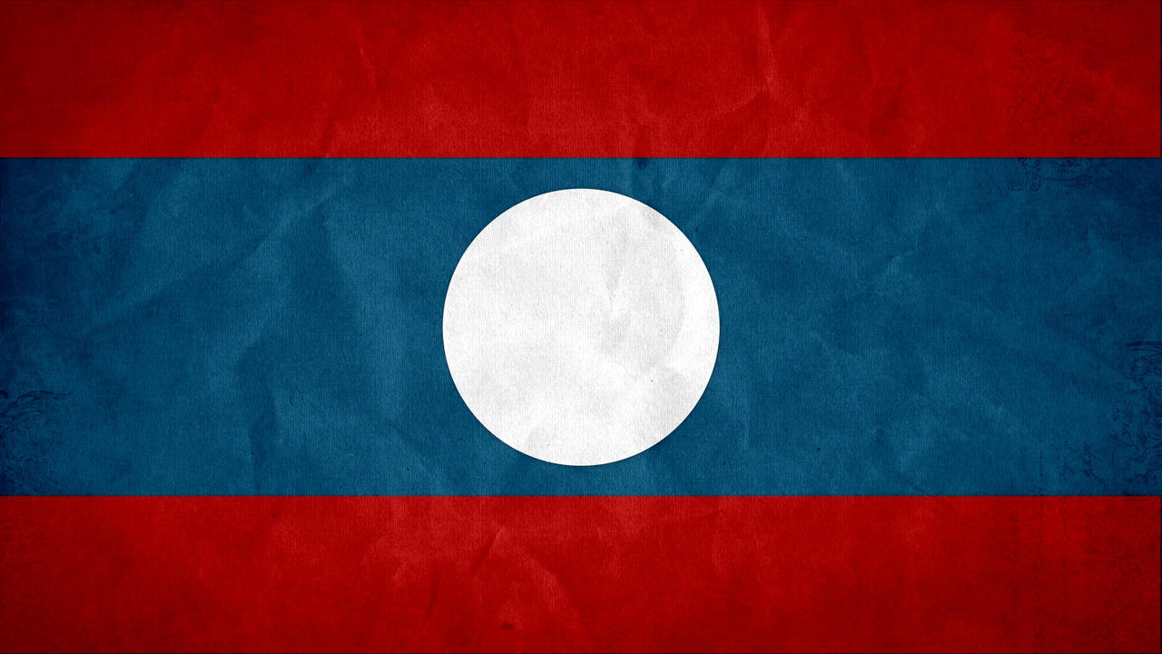 Laos Grunge Flag