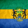 Gabon /w Coat of Arms Grunge Flag