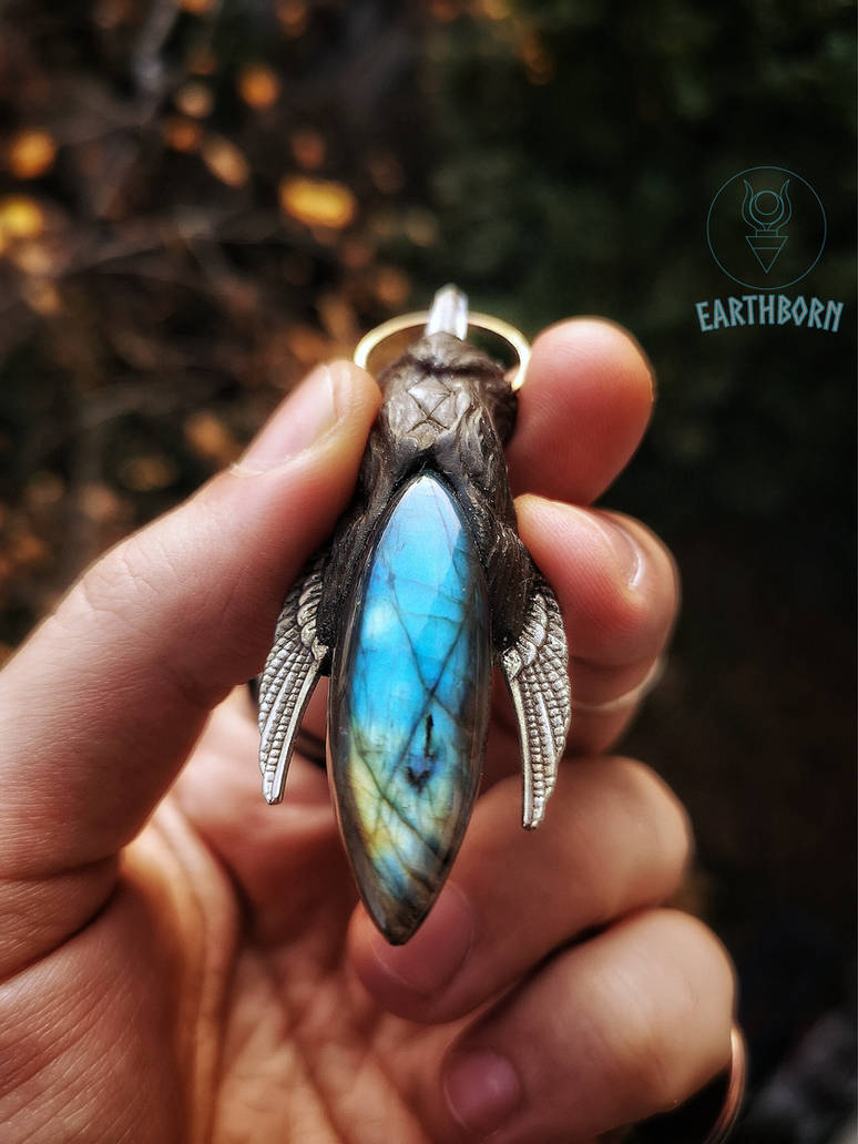 Lab Amulet Winged Labradorite Amulet by Dodo13 on DeviantArt
