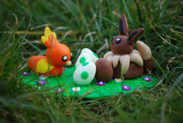 Easter egg hunt - Easter pokemon scenario