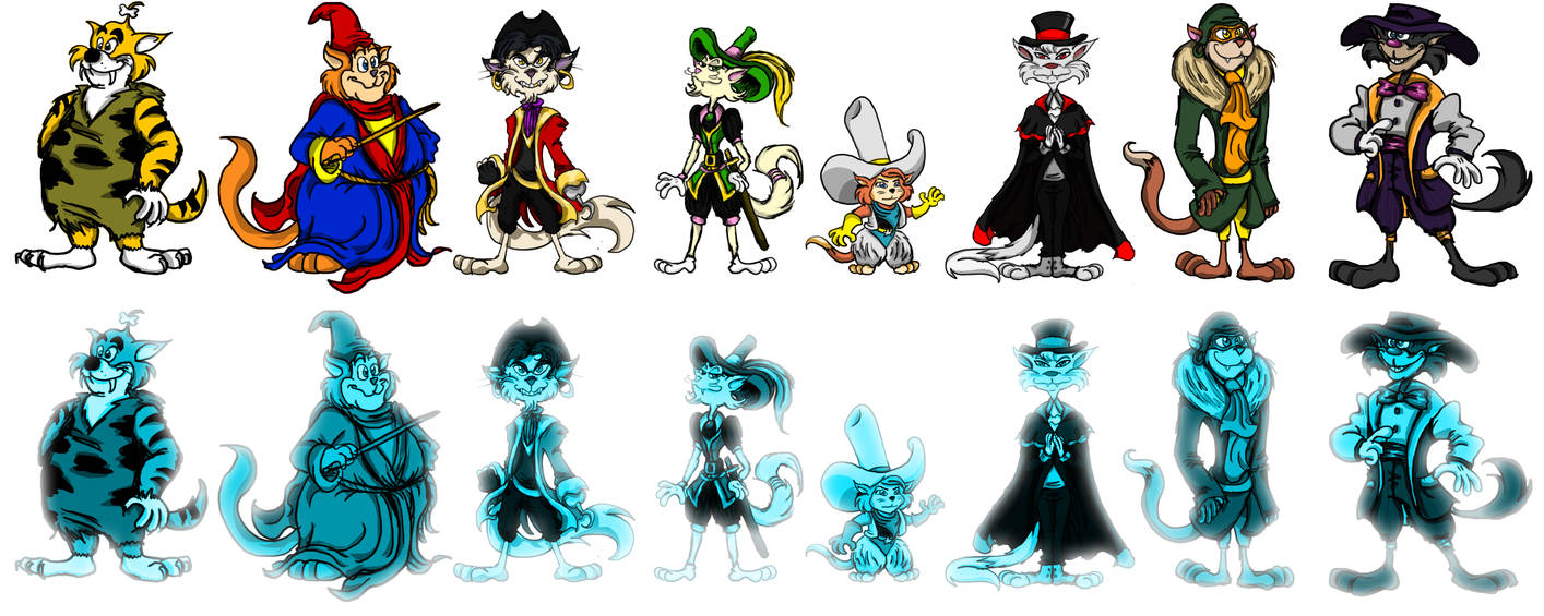 Fraidy Cat - The Eight Previous - Line Up by DarkenedSparrow on