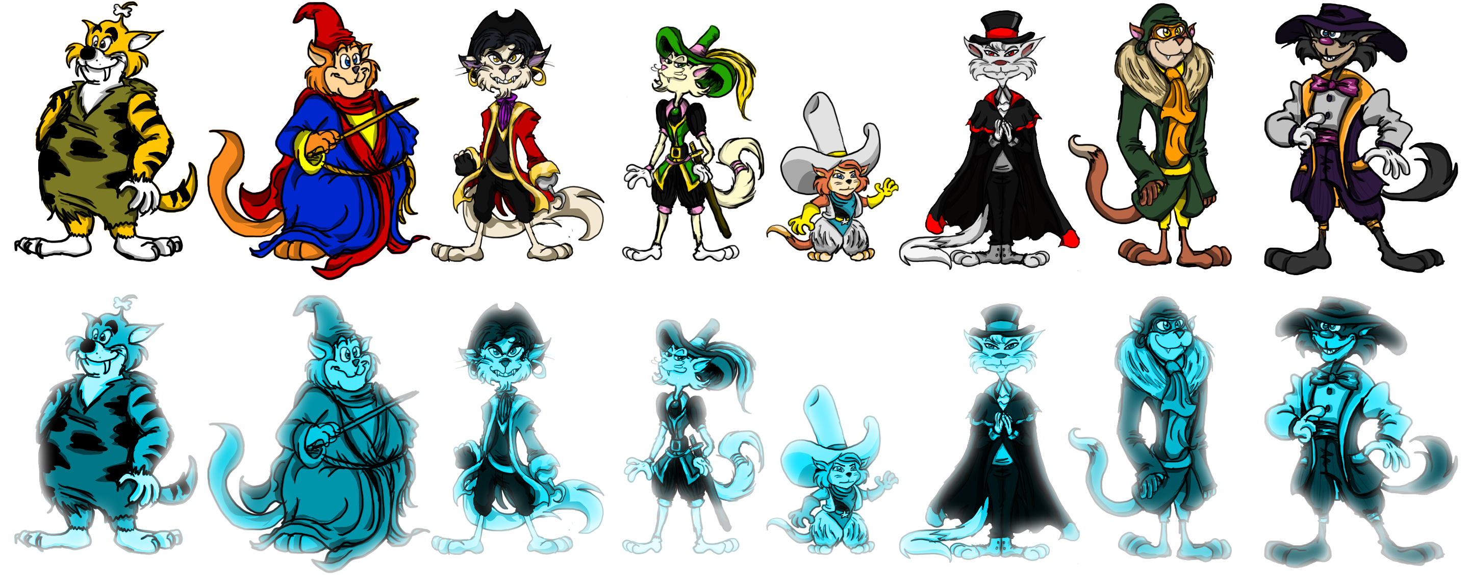 Fraidy Cat - The Eight Previous - Line Up by DarkenedSparrow on
