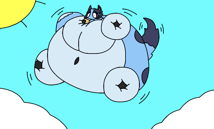 Overinflated Bluey (Fanart) by ArmadilloKingBr4dy on DeviantArt