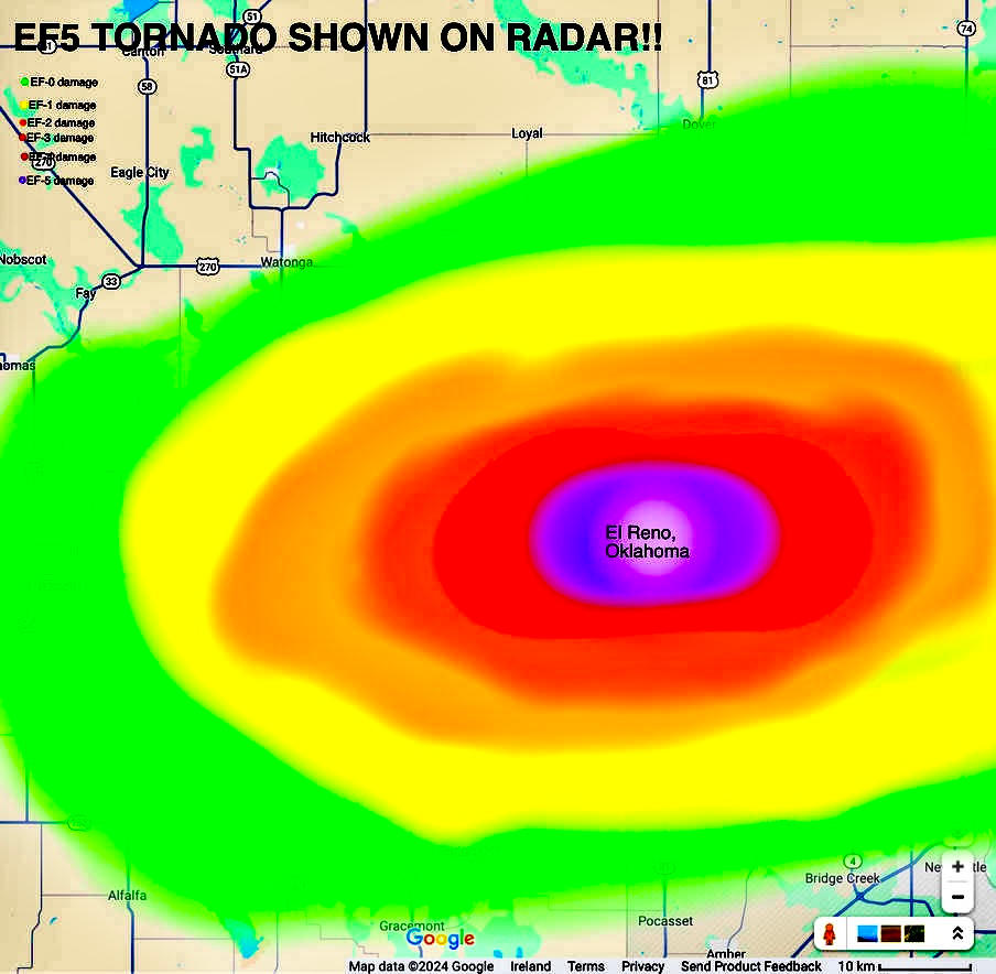 EF-5 tornado path in El Reno, Oklahoma! by GoldierraThrillex07 on ...