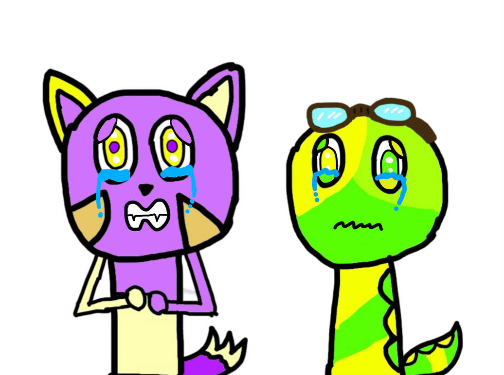 Scratch-Computer and Snizzle are sad teary eyed. by GoldierraThrillex07 ...