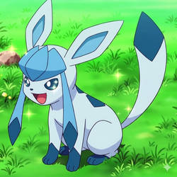 Glaceon feeling excited and happy.