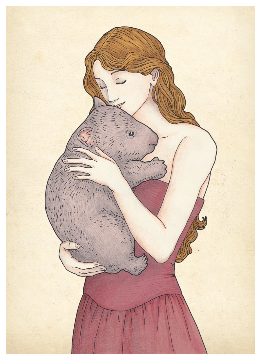 Girl with Wombat