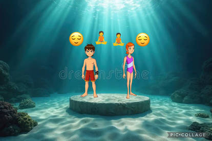 Ben and Gwen underwater meditation