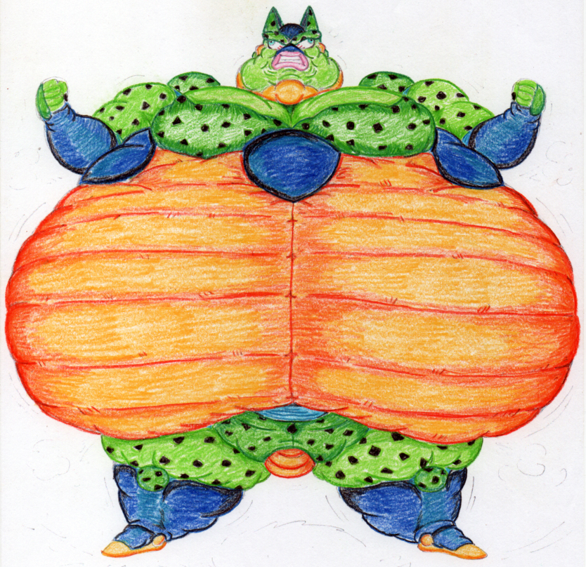 DBZ male Cell self inflation by RG88theItalianRascal on DeviantArt