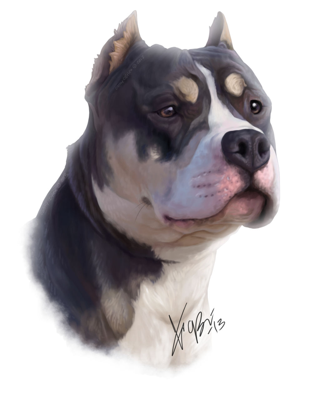 pitbull mix portrait by redeyeddemon on