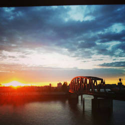 hamburg seaport sunset