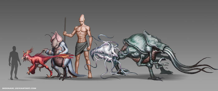 Warlords of Ancient Mars Alien Races concept