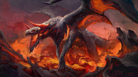 Volcanic Dragon by RichardLayArt
