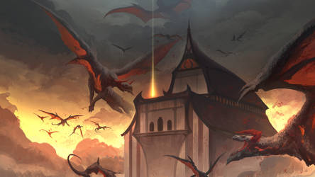 Zygan Empire Summit of the dragon lords by RichardLayArt