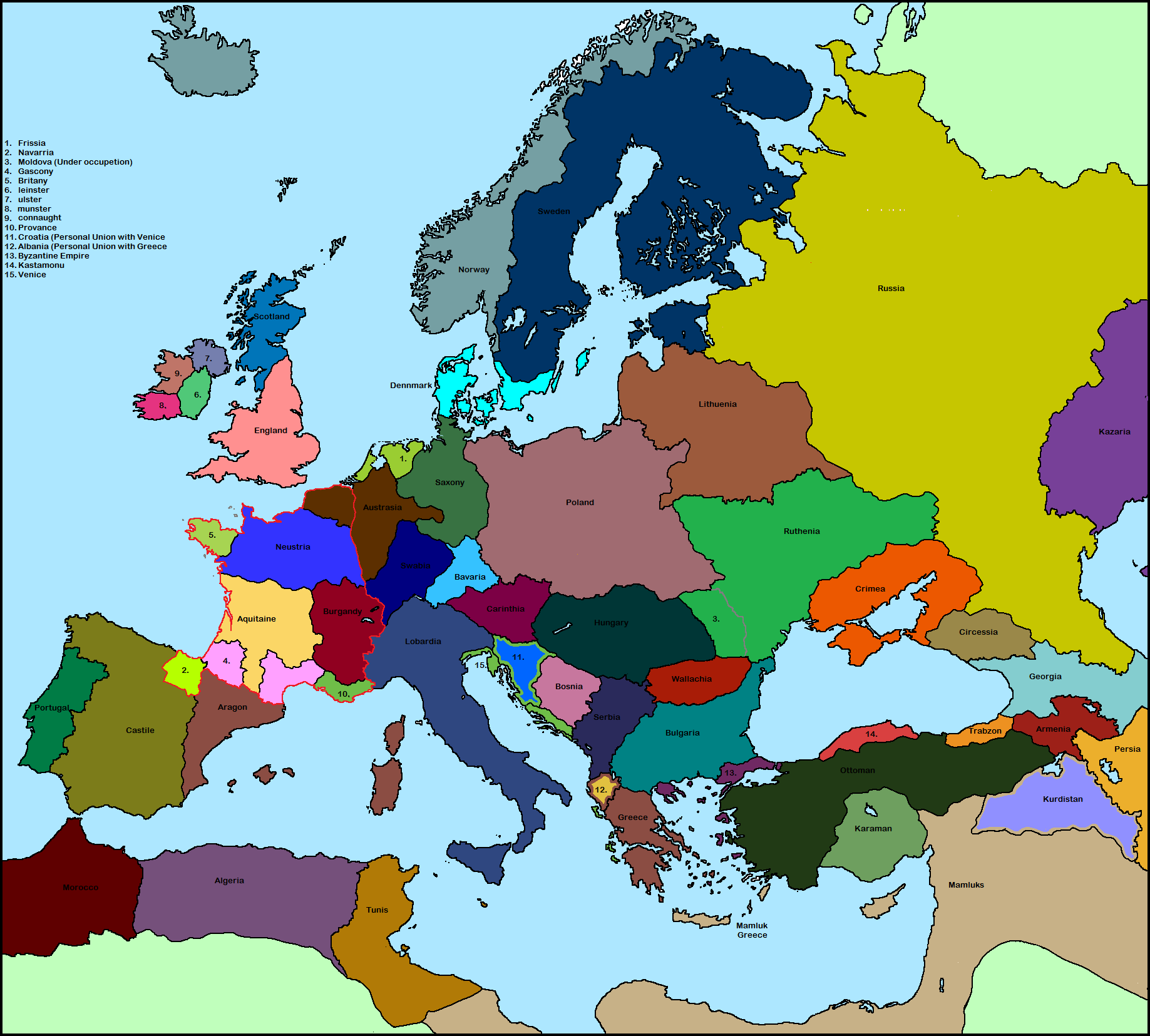 Alternate Europe 1450AC. Holy French Empire by bolter21 on DeviantArt